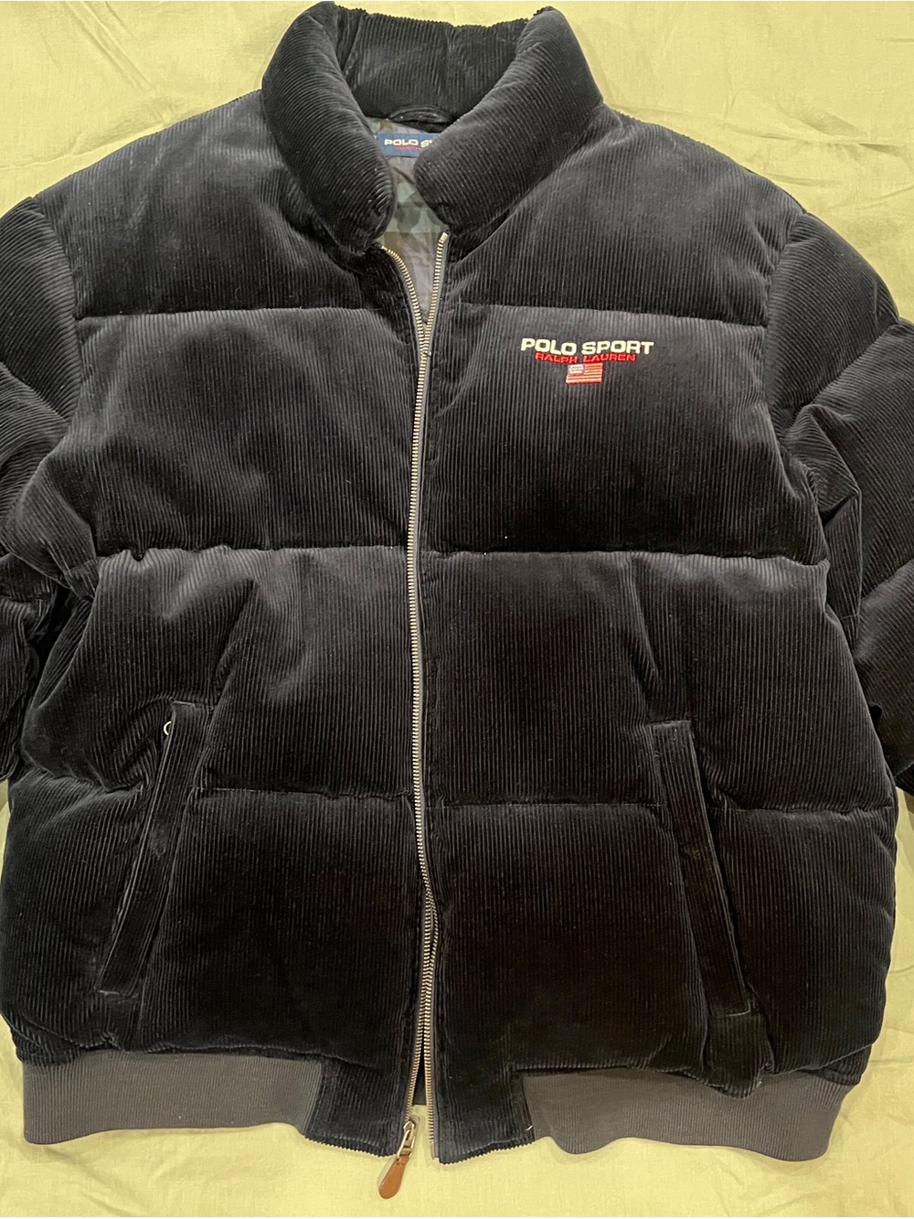 Polo by Ralph Lauren Black Corduroy Puffer Jacket